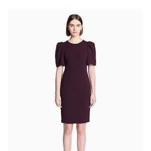 Calvin Klein Solid Puff Shoulder Sheath Dress